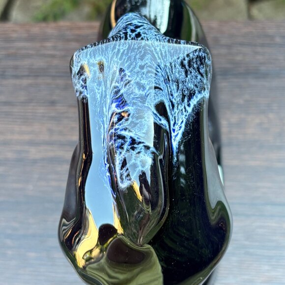 BMP Vintage Horse Bookend by Blue Mountain Pottery Black Ceramic Drip Glaze - Picture 10 of 14